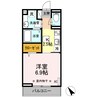 美麗・十日町 1Kの間取り
