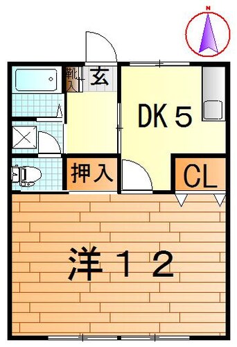 間取図 奥羽本線・山形線/山形駅 徒歩36分 1階 築38年