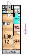 ボルツⅢ 1LDKの間取り