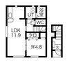 K.Pilina 1LDKの間取り