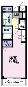 メゾン・ラフィーネ 1Rの間取り
