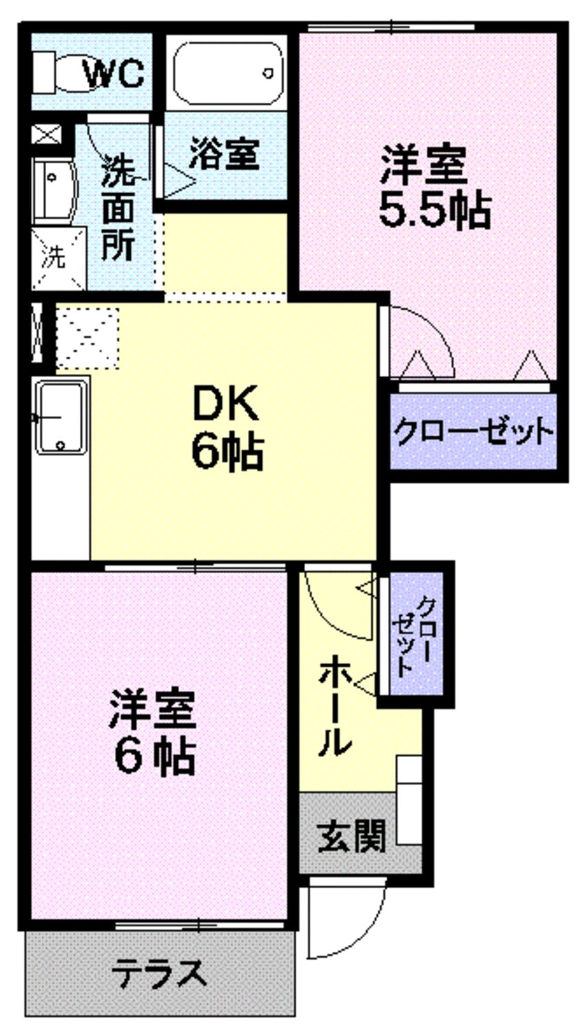 間取図 エレガンテ　稲荷