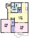 マジョリティー 2LDKの間取り