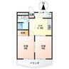 メゾンパークサイド 2DKの間取り