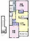 サンフラワー 2LDKの間取り