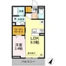 ベルヴェデーレ Ｂ 1LDKの間取り