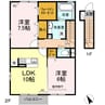 ラフィーネ 2LDKの間取り