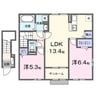 エルタスコート小荷駄 2LDKの間取り