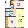 エステート天神 2LDKの間取り