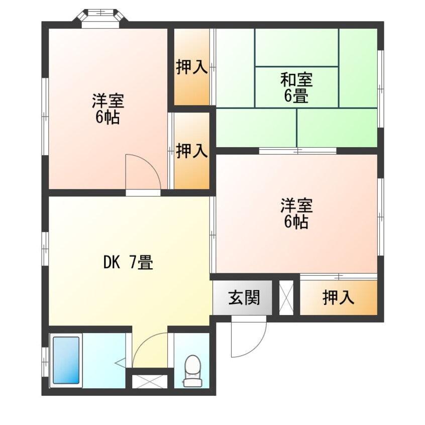 間取図 ダイヤモンドメゾン高堂B