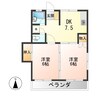 メゾンニューワイズ南館 2DKの間取り