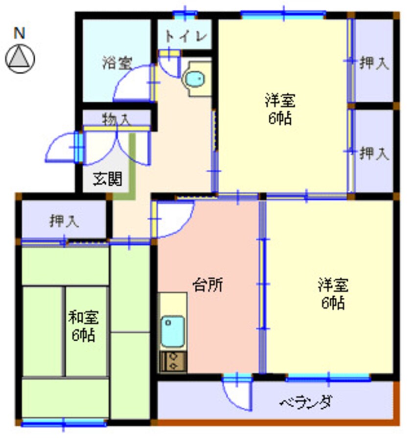 間取図 ハナヤコーポラス