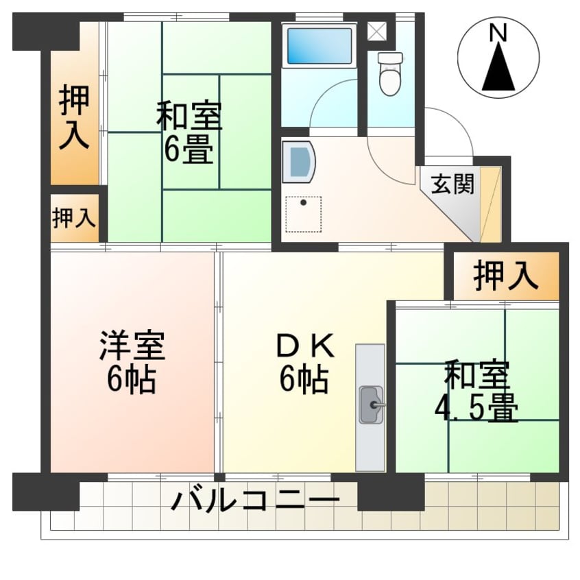 間取図 ビレッジハウス沼木1号棟
