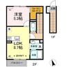 Elvita 1LDKの間取り