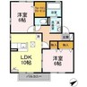 リビングタウン山形南 Ｂ 2LDKの間取り
