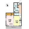 スリー・スター Ⅲ号館 Ａ 1DKの間取り