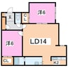 ベルフラワーD 2LDKの間取り