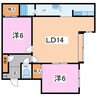 ベルフラワーD 2LDKの間取り