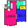 ファンタジスタ　豊岡 1LDKの間取り