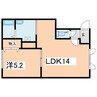 コーポハピネスⅢ 1LDKの間取り