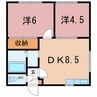 メゾン・ド・パール 2DKの間取り