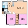 ウォーターリップ 2LDKの間取り
