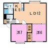 ウォーターリップ 2LDKの間取り