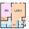 アイリス6・1 1LDKの間取り