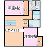 ハイグランド2 2LDKの間取り