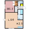 グランビュー東光 1LDKの間取り
