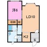 スカイラーク 1LDKの間取り