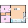グランディール 2LDKの間取り