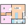 グランディール 2LDKの間取り