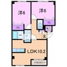 プロムナードⅠ 2LDKの間取り