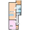 イーストコート 1LDKの間取り