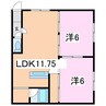 ワンダーハイツ９５ 2LDKの間取り