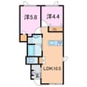 グランテイク２２ 2LDKの間取り