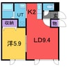 GLP　Ⅰ 1LDKの間取り