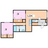 セシル 2LDKの間取り