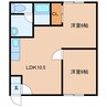 アプリコットハウス 2LDKの間取り