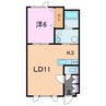 ラ・フランス 1LDKの間取り