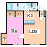 アルバーターⅡ 1LDKの間取り