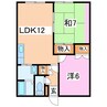 ハイツ島尻A 2LDKの間取り