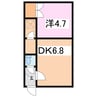 CowCow永山　A 1DKの間取り