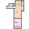 ROZERIA 1LDKの間取り