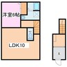 La Rocｈelle 1DKの間取り