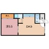 ベルオーク東光 1DKの間取り