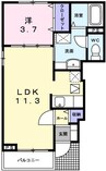 エイトヴィレッジ 1LDKの間取り