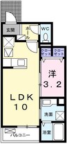 サンパレス安室 1LDKの間取り