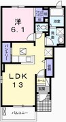 サンファースト　勝原 1LDKの間取り